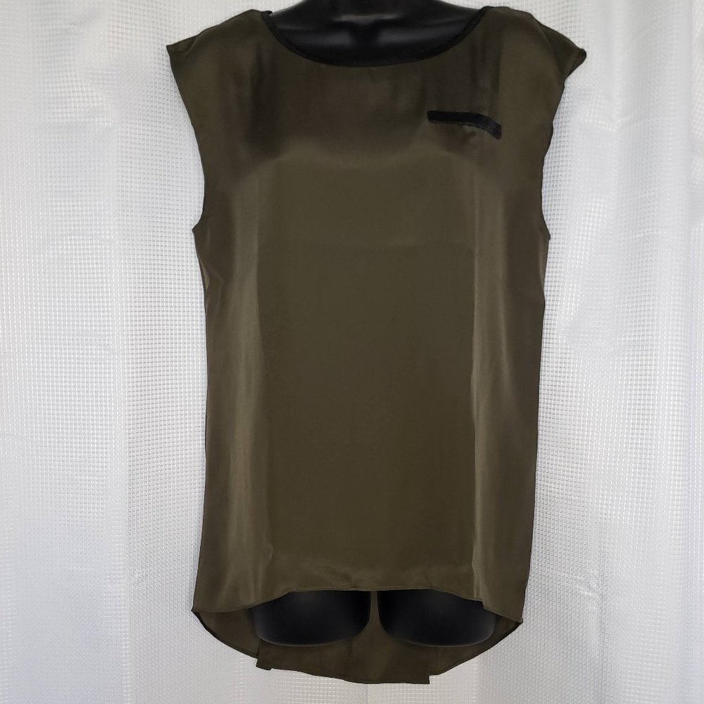 Olive Green Hi-Lo Sleeveless Tunic
